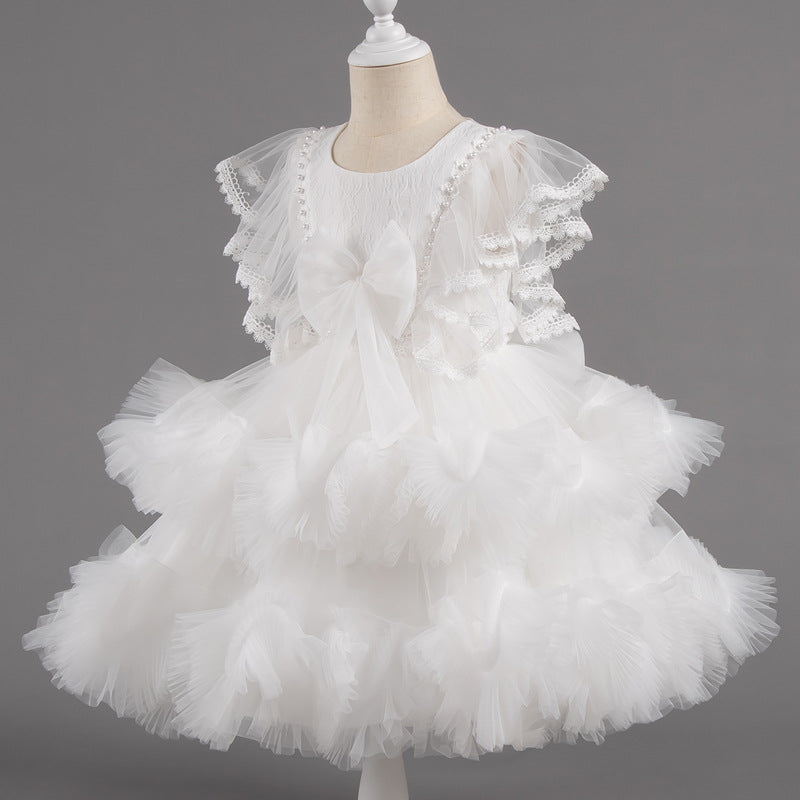 Baby Girl Pageant Princess Dresses Infant Summer Puffy Birthday Party Dresses