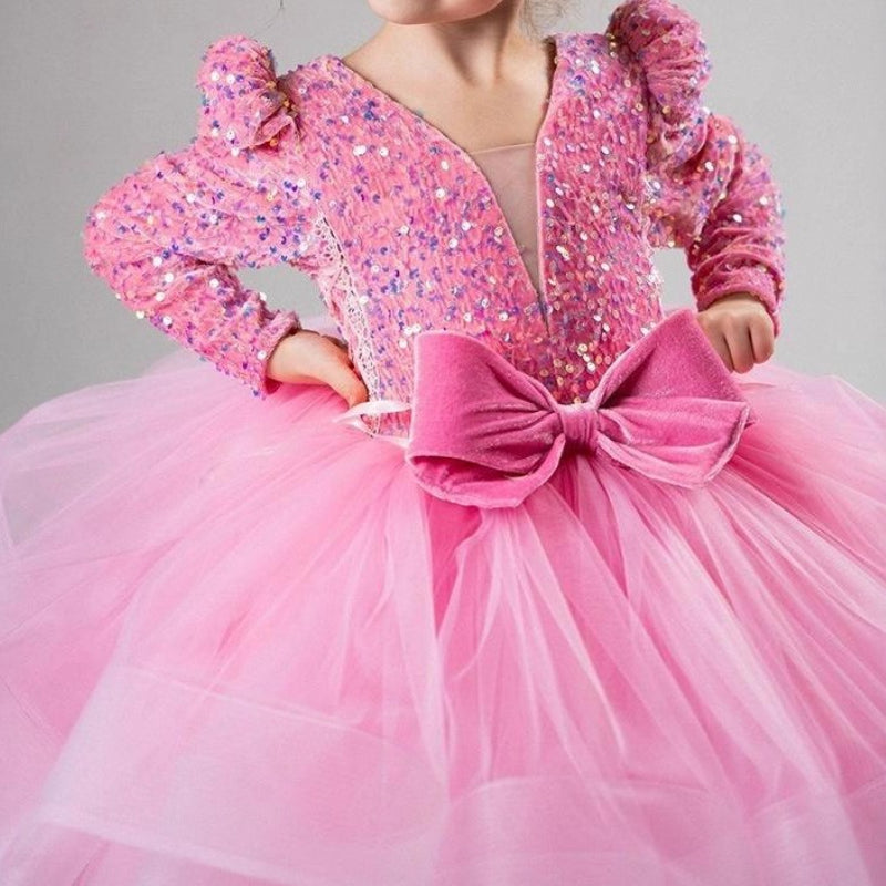 Girls Sequin Dress Girl Birthday Princess Dress Children's Party Sequin Dress