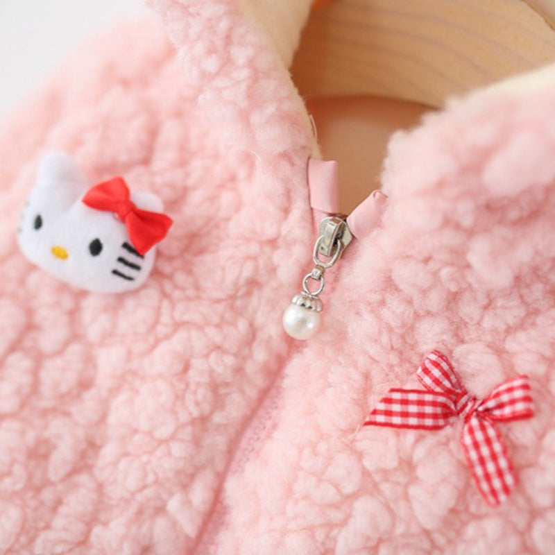 Girls Cute Cartoon Warm Hooded Coat