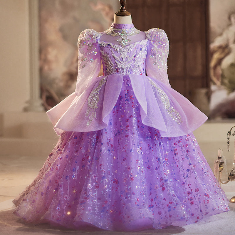 Girls Dress Purple Birthday Dress Princess Dress Girls Dress Purple Birthday Dress Princess Dress