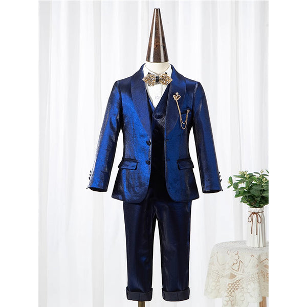 Boys Dark Blue Birthday Suit Wedding Elegant Suit