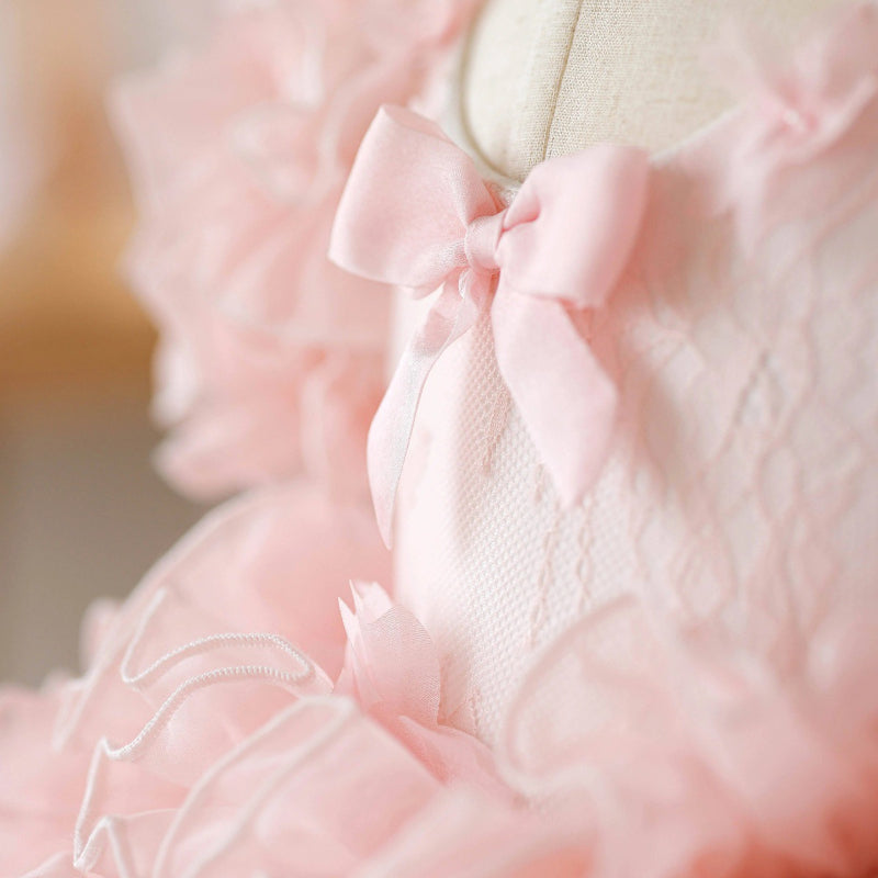 Pink Baby Birthday Dress Flower Girl Princess Dress