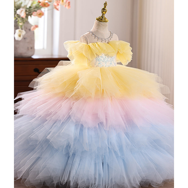 Girls Elegant Ball Gowns Girls Birthday Princess Dress Flower Girl Wedding Dress