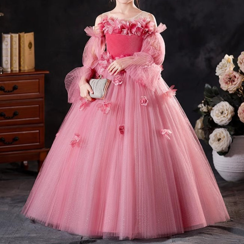 Girls Pink Dress Girls Prom Dress Girls Birthday Puffy Princess Dress