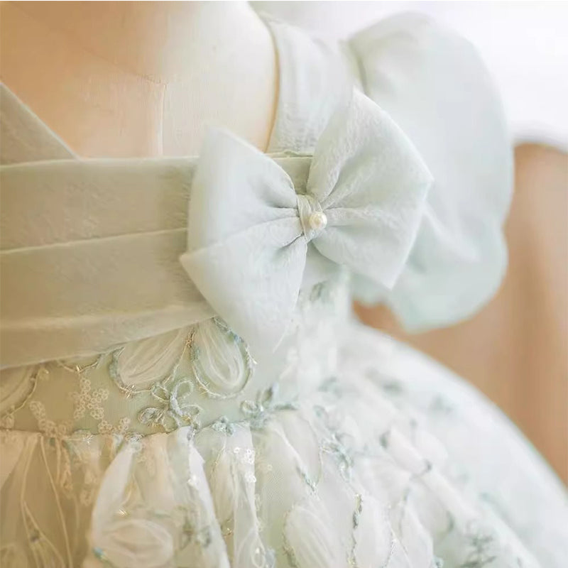 Green Fluffy Birthday Dress Baby Wedding Dress marryshe Green Fluffy Birthday Dress Baby Wedding Dress marryshe