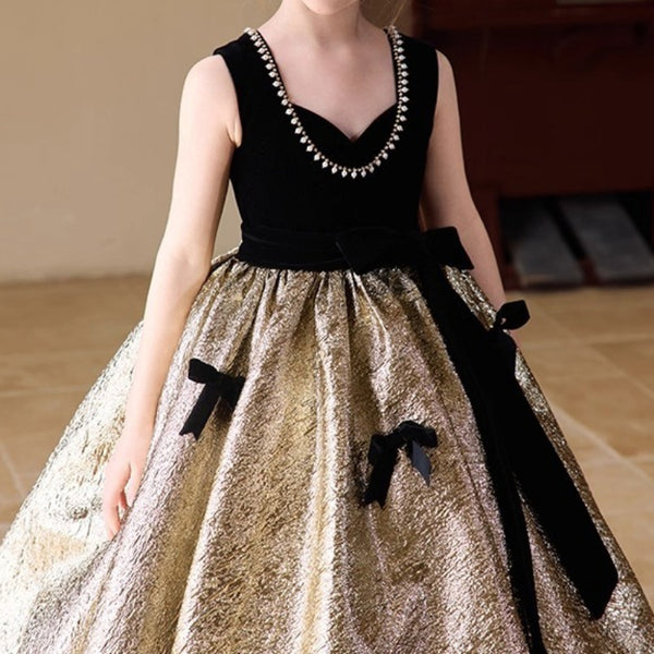 Girls Black Prom Dresses Children's Birthday Dresses Girls Pageant Dresses