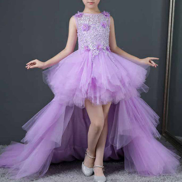 Baby Girls Trailing Dress Detachable Girls Wedding Princess Dress