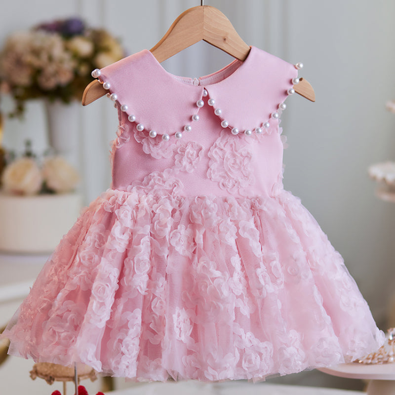 Girls Birthday Dress Baby Pink Party Princess Dress