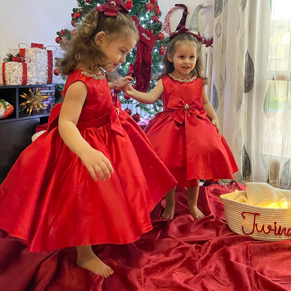 Girl Christmas Dress Baby Girl Easter Dress Princess Dress Bow-knot Puffy Dress Birthday Party Dress