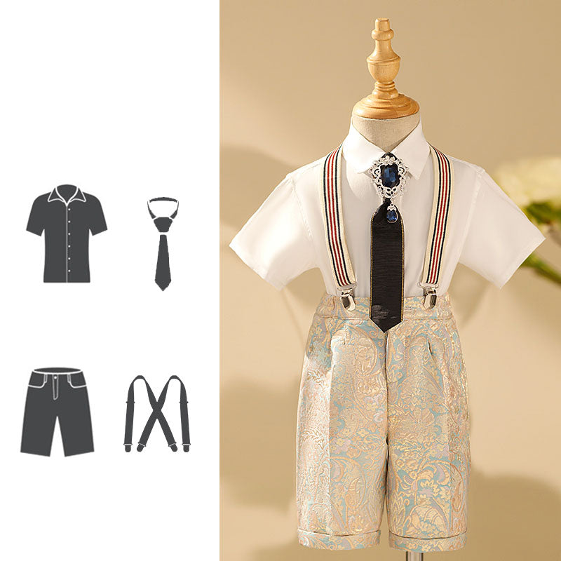 BOY SUMMER SHOW BABY'S FORMAL BRITISH  SUIT SET