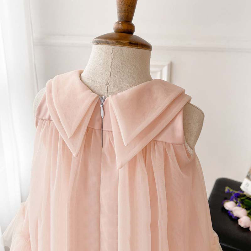 Elegant Baby Girls Pink Sleeveless Toddler Prom Dress Toddler New Year Princess Dress