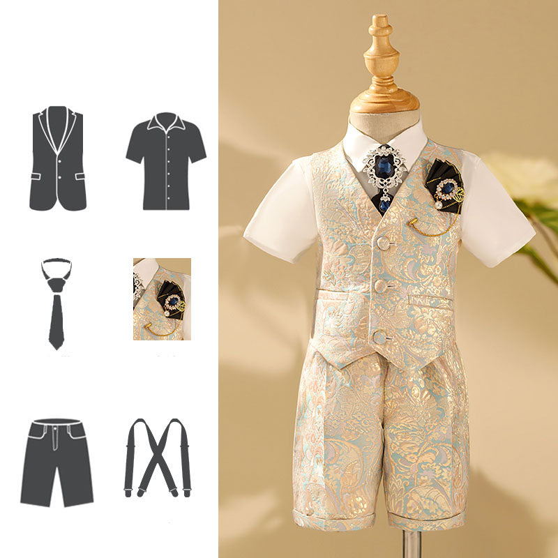 BOY SUMMER SHOW BABY'S FORMAL BRITISH  SUIT SET