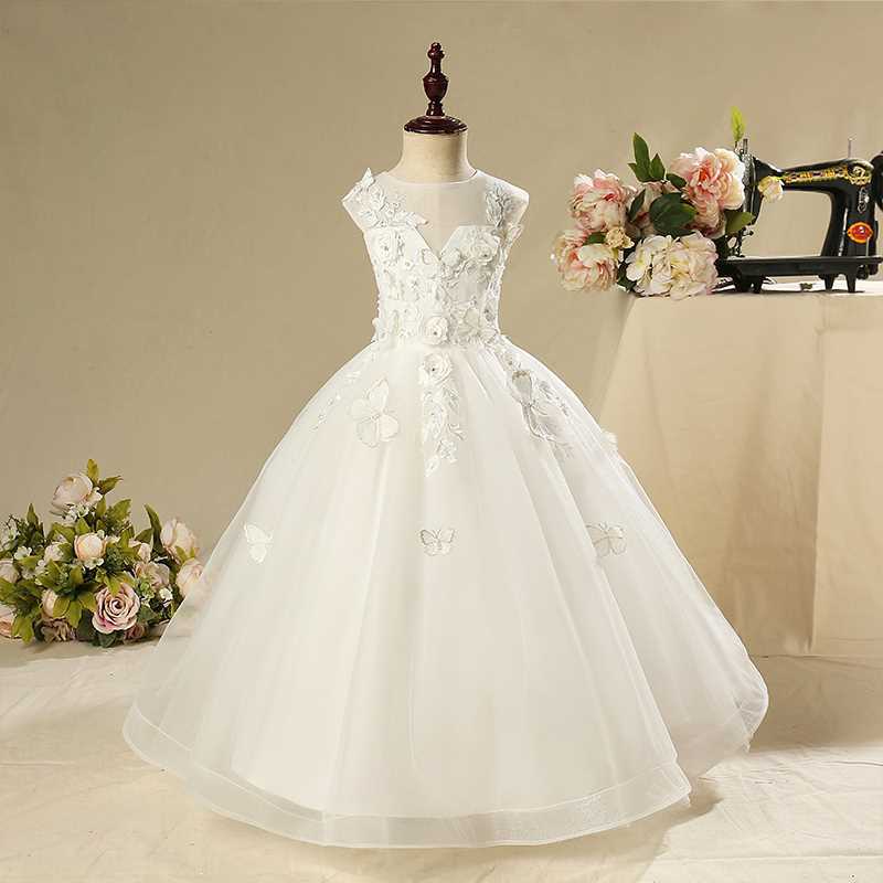 Elegant Baby Girl Flower Girl Dress Embroidery Toddler First Communion Princess Dress