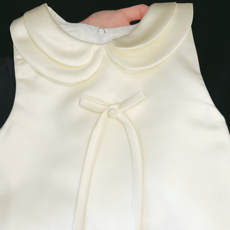 Girls White Birthday Dress Baby Communion Princess Vest Dress