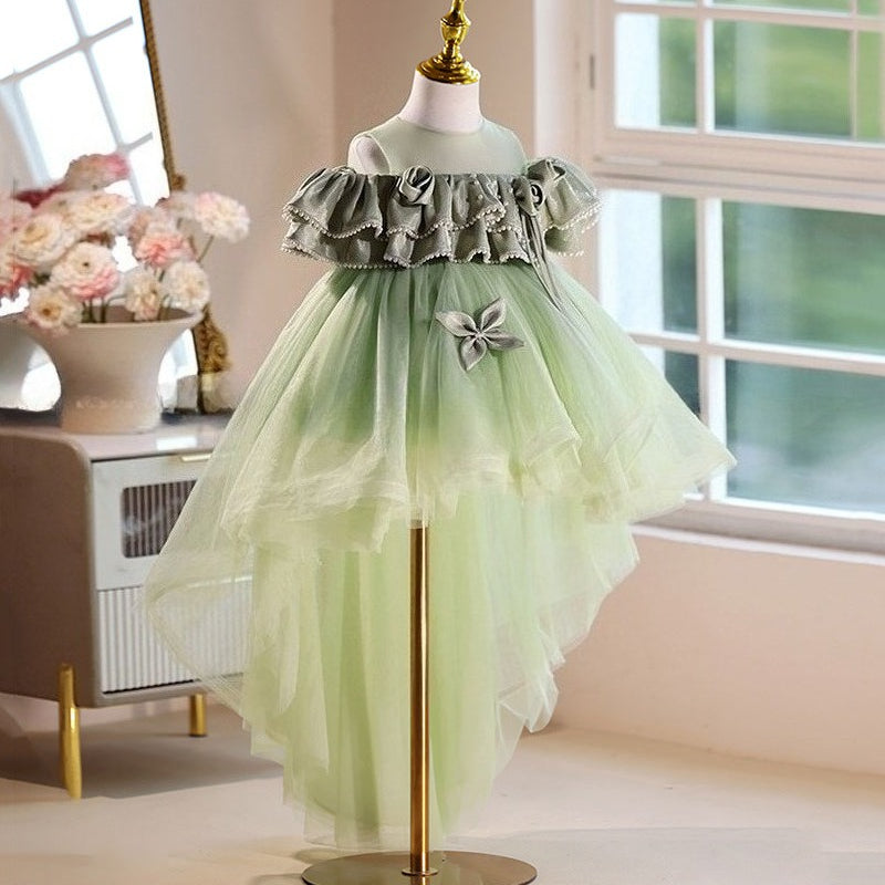Children's Green Ball Gown Girls Birthday Dress Flower Girl Princess Dress