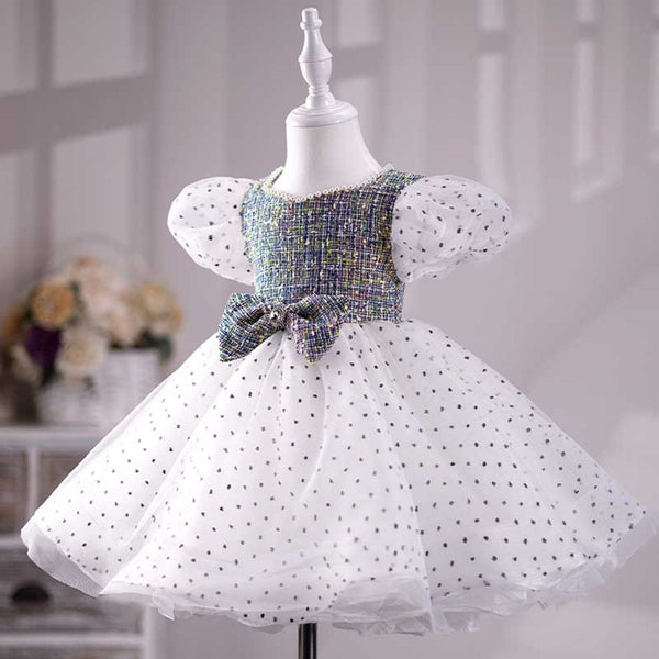 Baby Girl Wedding Birthday Banquet Polka Dot Mesh Princess Dress