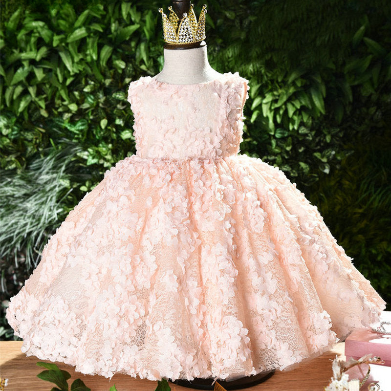 Baby Girl Christmas Dress Toddler Sleeveless Round Neck Pageant Formal Dresses Flower Girl Dress