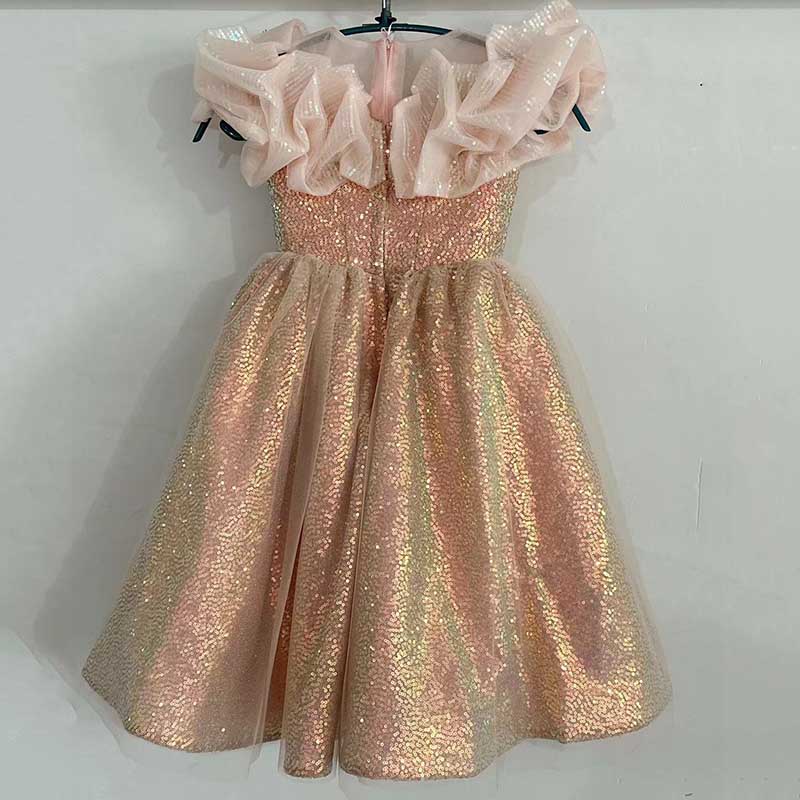 Flower Girl Dress Children Birthday Party Stage Pageant Dress Sequin Dress, Pink / 3-4 Years (110cm) Flower Girl Dress Children Birthday Party Stage Pageant Dress Sequin Dress, Pink / 3-4 Years (110cm)