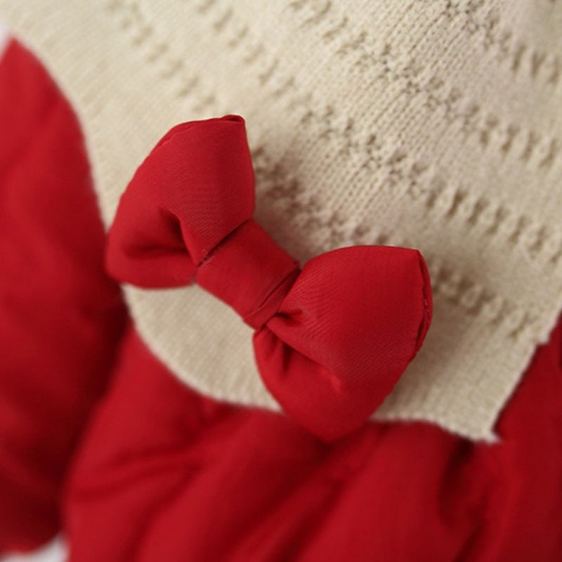 Girls' Winter Bow-knot Cotton Coat