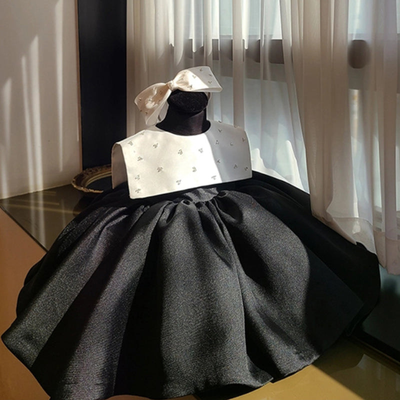Baby Cute Birthday Dress Flower Girl Wedding Dress Satin Princess Dress