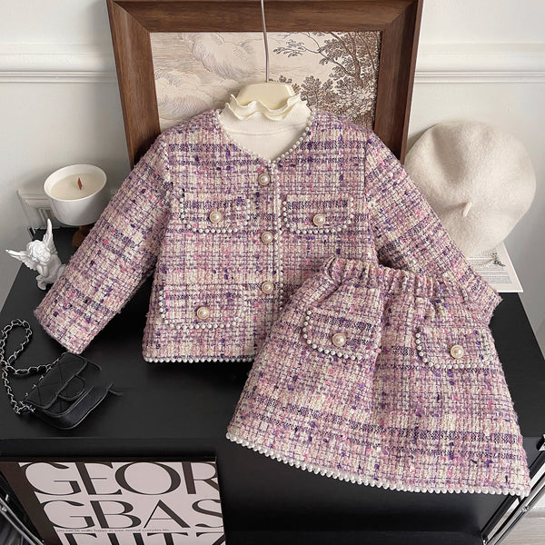 New Year Baby Girl Purple Two Piece Set