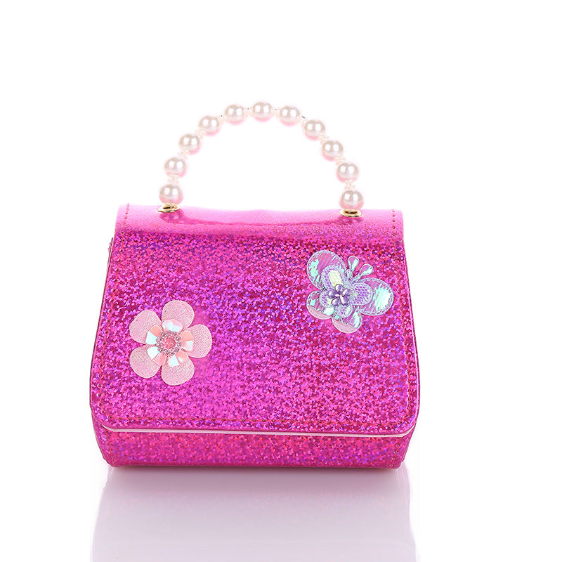 Children's Crossbody Pearl Butterfly Flower Fashion Bag