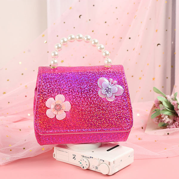 Children's Crossbody Pearl Butterfly Flower Fashion Bag