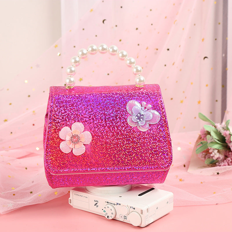 Children's Crossbody Pearl Butterfly Flower Fashion Bag