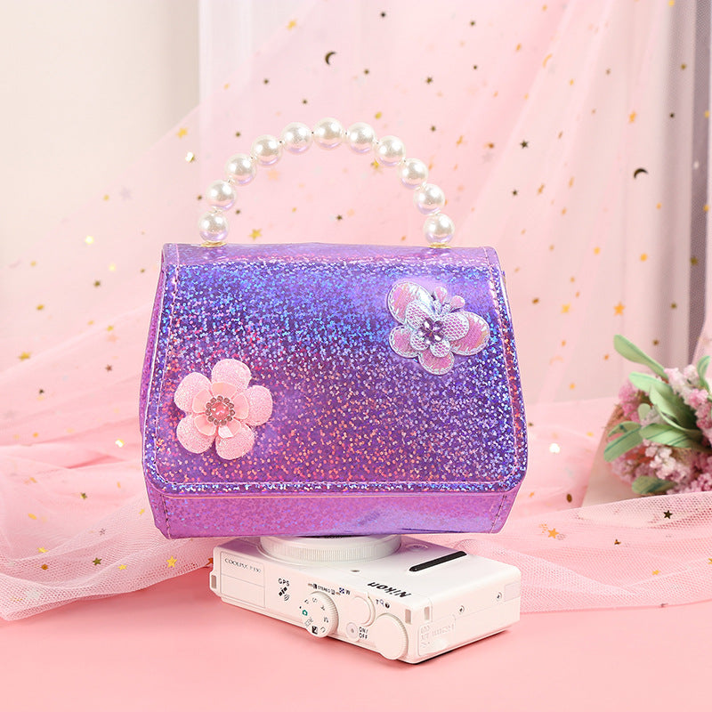 Children's Crossbody Pearl Butterfly Flower Fashion Bag