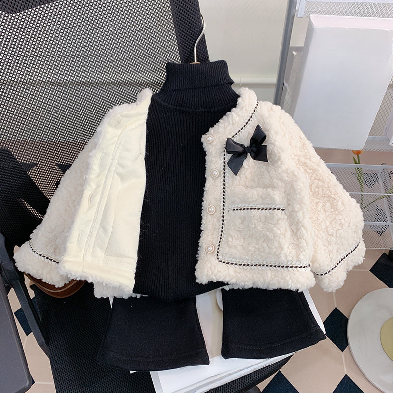 Baby Winter Sweater Baby Thick Warm Wool Sweater Three Piece Set