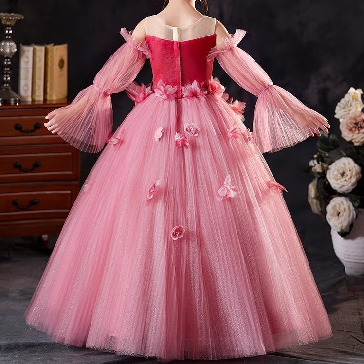 Girls Pink Dress Girls Prom Dress Girls Birthday Puffy Princess Dress