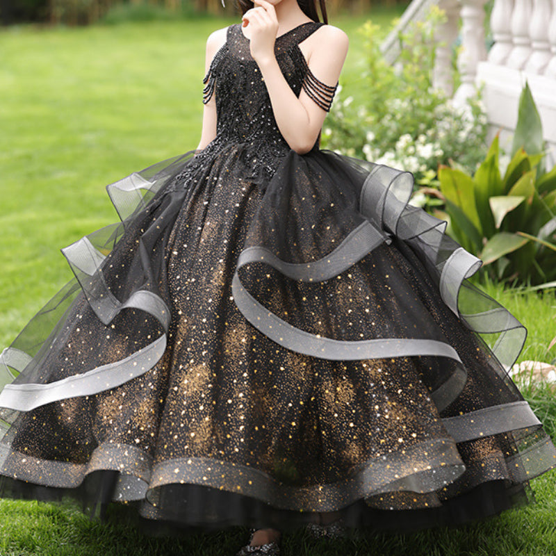 Elegant Girls Prom Dress Girls Birthday Black Princess Dress marryshe Elegant Girls Prom Dress Girls Birthday Black Princess Dress marryshe