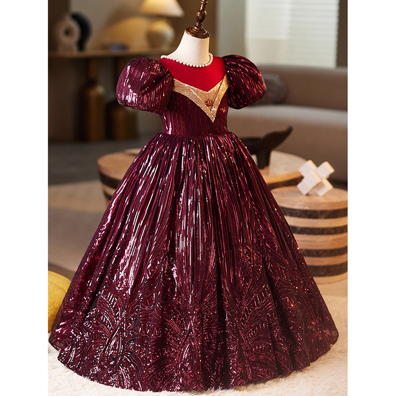 Flower Girl Red Dresses Girls Christening Dresses