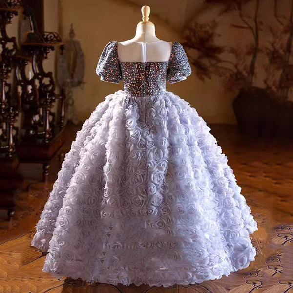 Children's Birthday Sequin Princess Dress Girls Puffy Dress