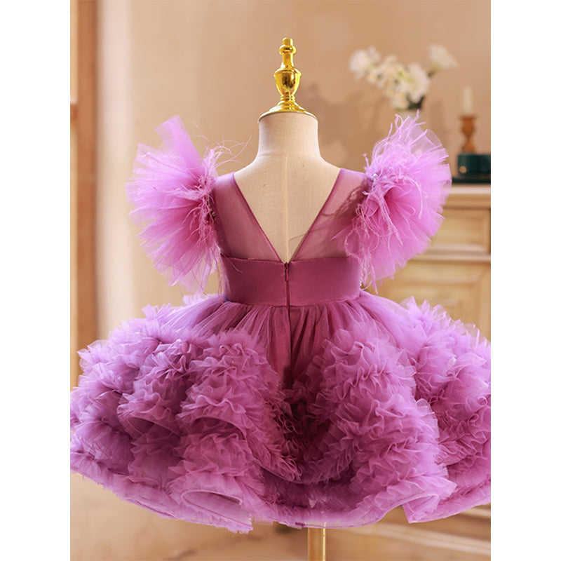 Baby Girl and Toddler Birthday Bead  Prom Dress Puffy Princess Dress