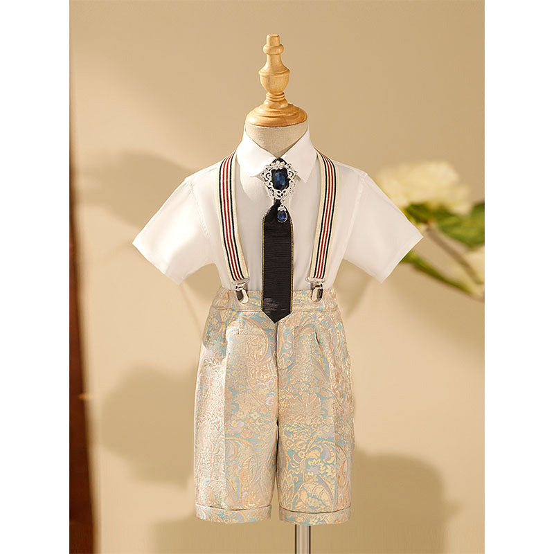 BOY SUMMER SHOW BABY'S FORMAL BRITISH  SUIT SET