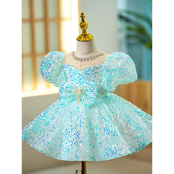 Toddler Prom Dress Girl Summer Puff Sleeves Pageant Flower Fluffy Cute Princess Dress