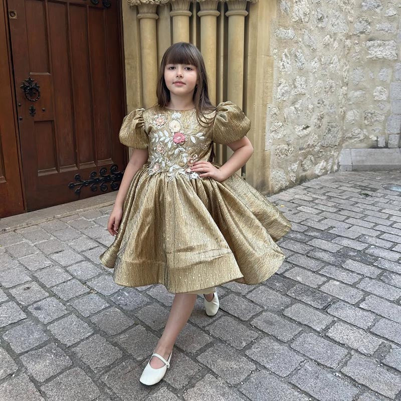 Cute Baby Girl Sequins Embroidery Dress Toddler Beauty Pageant Birthday Princess Dress