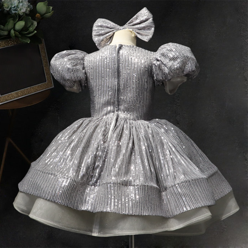 Baby Girl Prom Dress Sequins Beauty Pageant Toddler Birthday Princess Dress