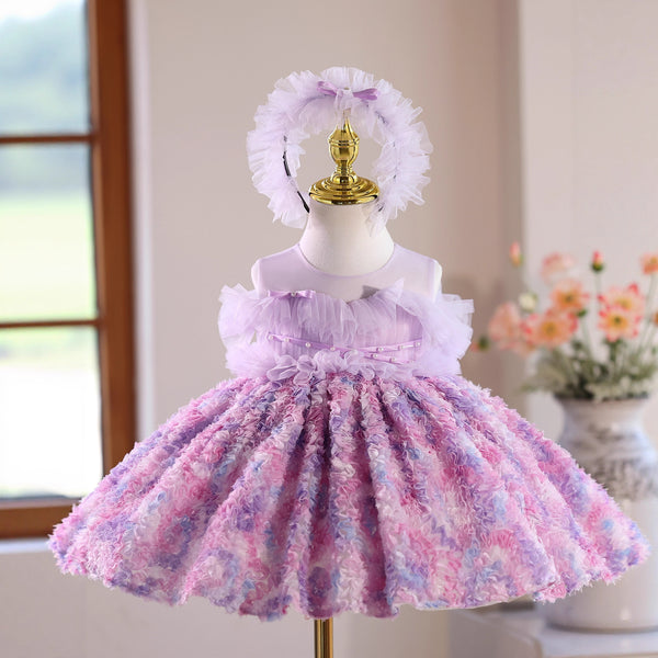 Girls Birthday Purple Dress Flower Girl Princess Dress Girls Party Dress