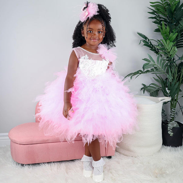 Cute Flower Girl Puffy Dress Pink Princess Dress