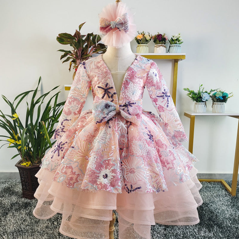 Cute Baby Girl Sequin Dress Toddler Birthday Beauty Pageant Princess Dress, Colorful / 2-3 Years (100cm)