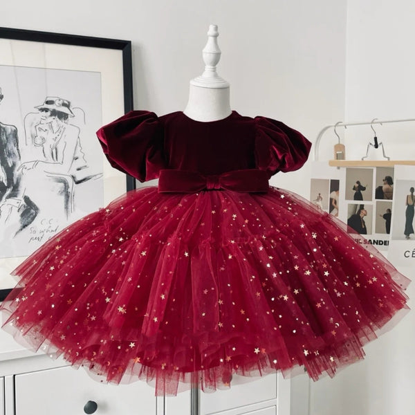 Cute Girl Birthday Dress Girl Sequin Party Princess Dress