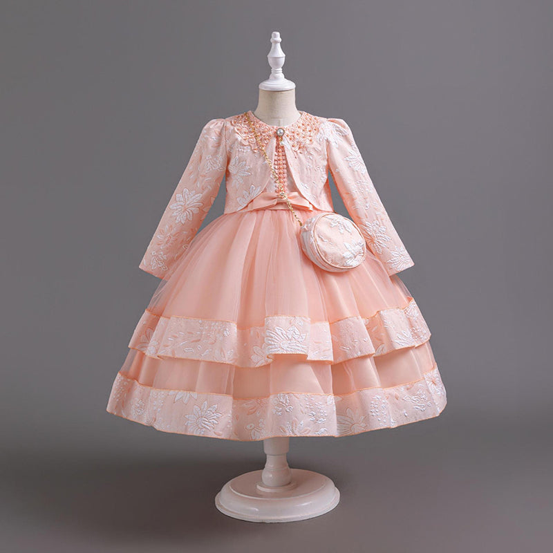 Children's Princess Dress Long Sleeve Round Neck Dress