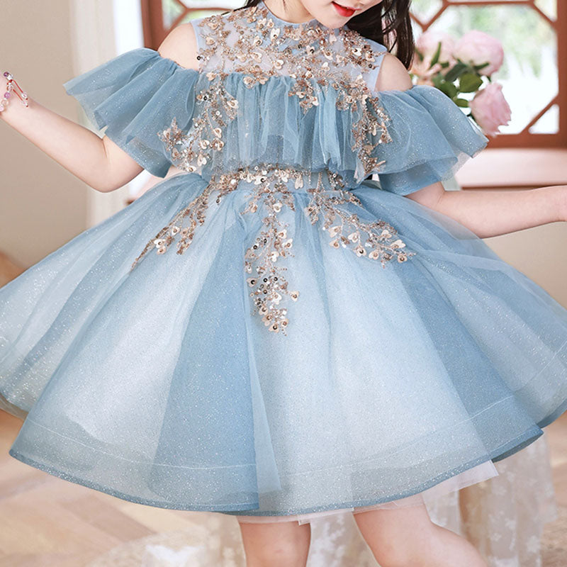 Baby Girl Birthday Party Hidden Zipper Puffy Princess Dress