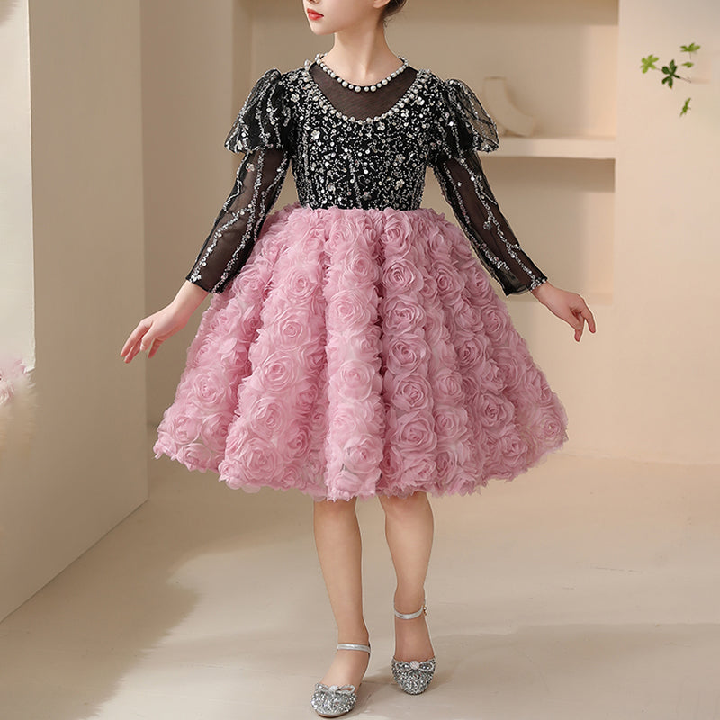 Cute Baby Girl Fluffy Flower Girl Dress Toddler Birthday Beauty Pageant Princess Dress