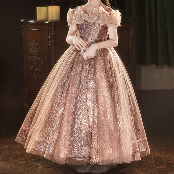Girls Pageant Dress Children's Birthday Sequin Princess Dress Girls Prom Dress