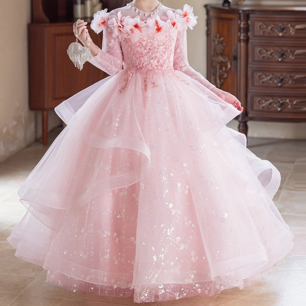 Girls Pink Dress Girls Formal Dress Children's Birthday Princess Dress