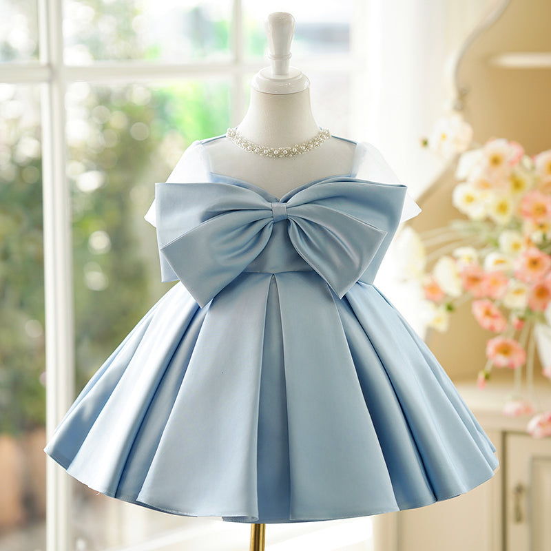 Cute Baby Girl Big Bow Dress Toddler Birthday Party Princess Dress