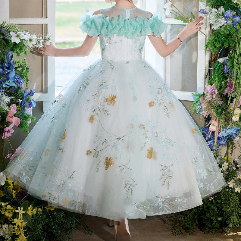 Girls Elegant Pageant Dress Girls Birthday Princess Dress